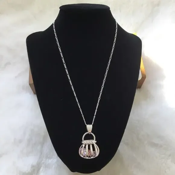 Adorable Purse with Crystals Necklace - Picture 4 of 6